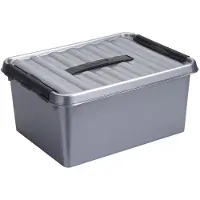 Sunware Q-line opbergbox - 15 l - zwart/grijs