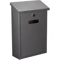 Perel Brievenbus Rio, wand- en paalmontage, met naamplaatje, incl. 2 sleutels, afmetingen (H x B x D) 39.5 x 27 x 10 cm, zilvergrijs