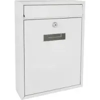 Toolland Brievenbus Ibiza, wandmontage, met naamplaatje, incl. 2 sleutels, afmetingen (H x B x D) 36 x 26 x 8 cm, wit