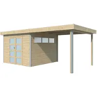 Pantofola d'oro Tuinhuis Lounge 295 x 295 cm + extensie 285 cm stalen dak op ge?soleerd onderdak