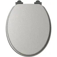 Allibert by KETER Toiletzitting allibert silver geperst hout soft close zilver
