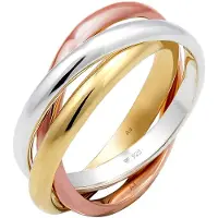 Elli Ring 'Trio' goud / rose-goud / zilver
