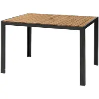 Bolero rechthoekige stalen en acaciahouten terrastafel 120x80cm