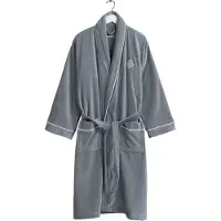 Gant Home Icon G Badjas S - Badjassen & pantoffels Biologisch Katoen Elephant Grey - 856005203-161-S