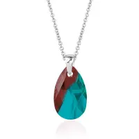 Montebello Ketting Jan DZ416 - Swarovski Druppel - 925 Zilver Gerhod. - 16mm - 40cm