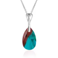 Montebello Ketting Pia DZ516H - Swarovski Druppel - 925 Zilver Gerhod. - 16mm - 50cm