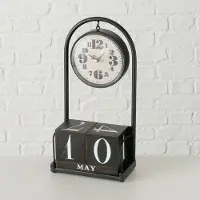Boltze klok - Blok - kalender - Zwart - Metaal - 35x19x9cm