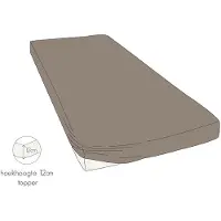 Kayori Topper Hoeslaken Shizu Taupe (Jersey)-Lits-Jumeaux XL (180 x 200/210/220 cm)