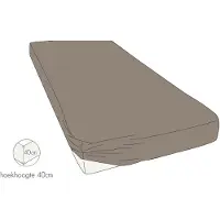Kayori Hoeslaken Shizu Taupe (Jersey)-2-persoons (140/160 x 200/210/220 cm)