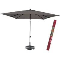 Madison Rechthoekige parasol Taupe met voet en hoes | Corsica 200 x 250 cm kantelbaar