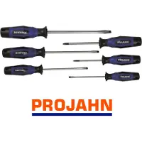 Projahn Schroevendraaierset , 6-delig, voor sleuf- & kruisschroeven PH, 2K-handgreep
