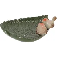 Esschert Design Vogeldrinkschaal Vogelbad - Keramiek Blad - Vogelbad en Waterbad - Esschert Design - Groen - FB561