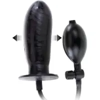 Baile Bigger Joy - Dildo - Opblaasbaar - Onvernietigbaar Latex - Snelventiel leeglopen - 16cm - Zwart