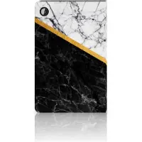 B2Ctelecom Samsung Galaxy Tab A8 2021/2022 Leuk Tablet hoesje Marmer Wit Zwart - Origineel Cadeau Man