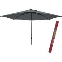 Madison Ronde parasol met beschermhoes | Elba grijs 300 cm | Parasol rond en kantelbaar