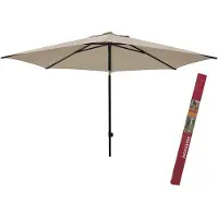 Madison Ronde parasol ecru 300 cm met beschermhoes | Elba Parasol rond en kantelbaar