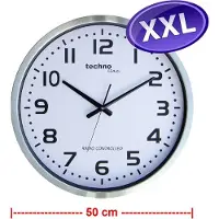 Technoline WT8995 Fraaie JUMBO WANDKLOK - 50 cm - radio-controlled - in geborsteld edelstaal