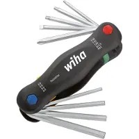 Wiha Plat, Kruiskop Phillips, Inbus, Binnen-Torx Haakse schroevendraaierset 1.5 mm, 2 mm, 2.5 mm, 3 mm, 4 mm, 5 mm, 6 mm, 8 mm, 10 mm PH 2, T 10, T 15, T 20