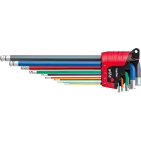 Wiha 369F Inbus Haakse schroevendraaierset 1.5 mm, 2 mm, 2.5 mm, 3 mm, 5 mm, 6 mm 9-delig