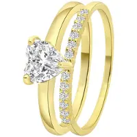 Lucardi Ring goud / transparant