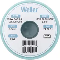 Weller WSW SAC L0 Soldeertin, loodvrij Spoel Sn3,0Ag0,5Cu 500 g 0.5 mm