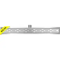 Mueller Eco douchegoot met flens en rooster 110x7cm RVS
