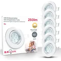 B.K.Licht Ledinbouwlamp 6-delige set inbouwspots, draaibare inbouwspots, platte plafondstralers (6 stuks)
