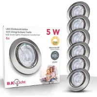 B.K.Licht Ledinbouwlamp 6-delige set inbouwspots, dimbaar, draaibaar, LED inbouwspots