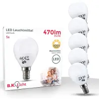 B.K.Licht - E14 LED Lichtbron - set van 5 - 5W - 3.000K warm wit licht - lampjes - led lamp - gloeilampen - reflectorlamp