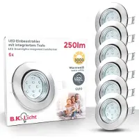B.K.Licht Ledinbouwlamp Hila LED inbouwspot draaibaar incl. 3W 250 lumen GU10 3.000K 6-set