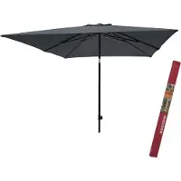 Madison Vierkante parasol met beschermhoes | Moraira 230 x 230 cm grijs | Parasol vierkant en kantelbaar