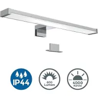 B.K.Licht - LED Spiegellamp - chroom - badkamerlamp - spiegelverlichting - l:40cm - IP44 - 4.000K - 600 Lumen - 7W LED