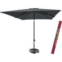 Madison Parasol vierkant Grijs 230 x 230 cm met voet en hoes | Kantelbare en vierkante Moraira
