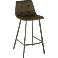 J-Line Barstool olivier textile/metal dark green