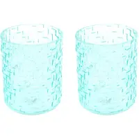 Countryfield Set Theelichthouder Luna 11,5 X 13,5 Cm Glas Cyaan - 2 stuks