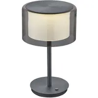 BANKAMP LED-tafellamp Grand Smoke, dimbaar, zwart, Woon-/ Eetkamer, Aluminium, Modern, LED tafellamp