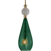 Ebb & Flow Smykke Hanglamp Shiny Gold | Ivy Green | Crystal Check E14 IP20