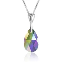 Montebello Ketting Pia DZ571H - Swarovski Druppel - 925 Zilver Gerhod. - 16mm - 50cm