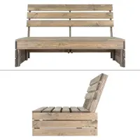 Pure Garden & Living Palletbank 2-Zits Greywash - 120 x 93,5 x 76,5