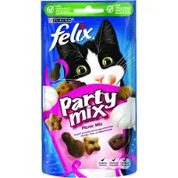 Felix Party Mix Pic Nic - Kattensnacks - Kattensnoepjes - Kip Kalkoen & Kaas - 8 x 60 g