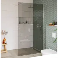 Saqu Modulo inloopdouche incl. antikalk 120x210cm grijs glas/chroom