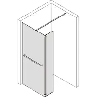 Saqu Modulo inloopdouche met zijwand incl. handdoekhouder en antikalk 120x30x210cm mat wit