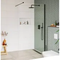 Saqu Modulo inloopdouche incl. antikalk 100x210cm mat zwart
