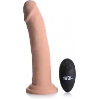 Swell - Inflatable and Vibrating Silicone Dildo - 7 / 18 cm vanilla / ivory
