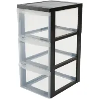 Iris Ladesysteem met 3 Transparante Lades en Wielen - 3 x 15 Liter – Zwart Frame