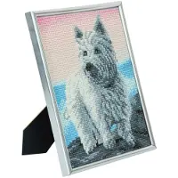 Crystal Art "picture Frame Kit" 21x25 Cm Westie With Silver Frame (full Painting)