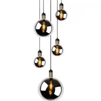 Lucide Glazen hanglamp Julius, dimbaar, zwart, Woon-/ Eetkamer, Glas, Modern, hanglamp