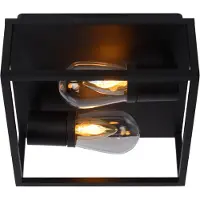 Lucide Carlyn - plafondverlichting - 25 x 25 x 12,6 cm - IP54 - zwart