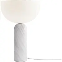 New Works Design tafellamp Kizu Small, wit / opaal, Woon-/ Eetkamer, Steen, Design, tafellamp