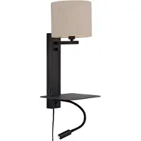 It´s about RoMi Wandlamp Florence, dimbaar, zwart, Slaapkamer, metaal, Wandlamp